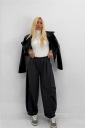 pantalone modello balloon pinstriped